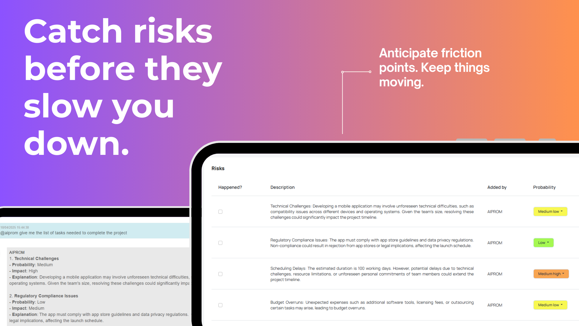 Detect risks early and prevent delays with AI Pro Management